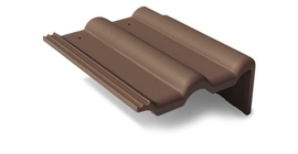 Боковая цементно-песчаная черепица Braas Франкфуртская правая, темно-коричневый