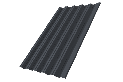 Профнастил HC35R GL 0,5 PurLite Мatt RAL 7024 мокрый асфальт
