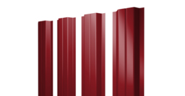 Штакетник П-образный А с прямым резом 0,45 PE RAL 3003 рубиново-красный