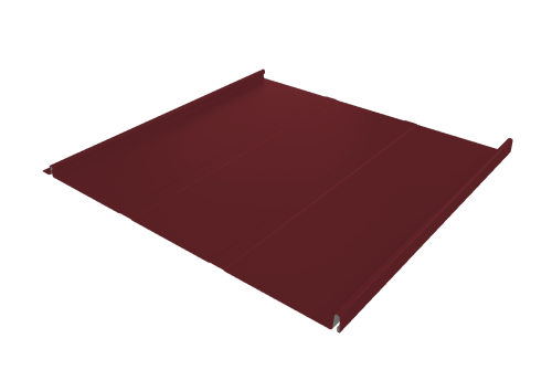 Фальц двойной стоячий Line 0,5 Satin Мatt с пленкой на замках RAL 3005 красное вино