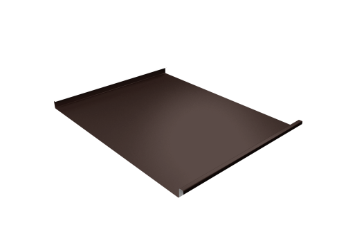Фальц двойной стоячий Grand Line 0,5 Satin Matt TX с пленкой на замках RAL 8017 шоколад