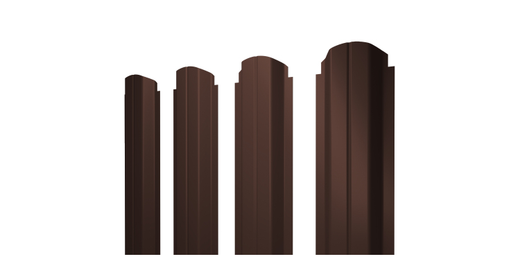 Штакетник П-образный A фигурный 0,45 PE-Double RAL 8017 шоколад