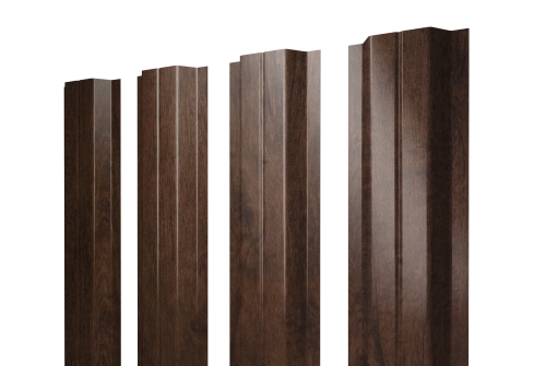Штакетник П-образный A с прямым резом 0,45 Print Premium Antique Wood TwinColor