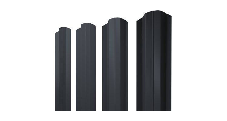 Штакетник М-образный B фигурный 0,5 PurPro RAL 7024 мокрый асфальт