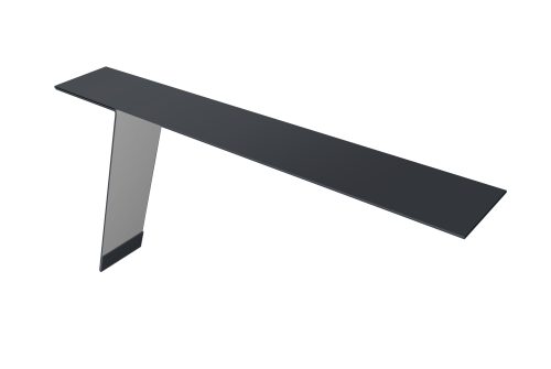 Планка карнизная фальц 130х80 0,5 Satin Matt TX RAL 7024 мокрый асфальт (3м)