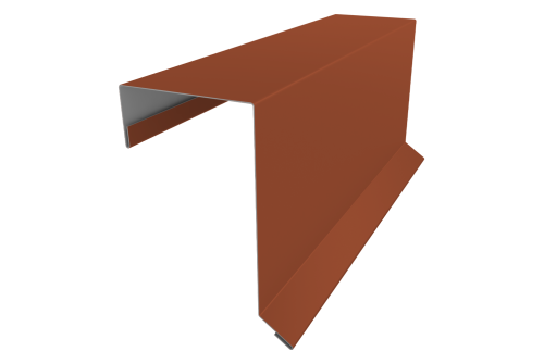 Планка торцевая кровельная фальц 65х97 0,5 Satin с пленкой RAL 8004 терракота (3м)