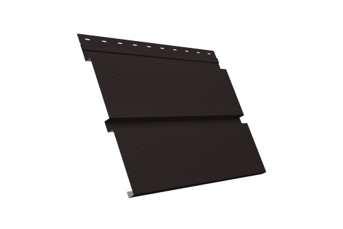 Софит металлический Квадро Брус с перфорацией 0,5 Satin Matt с пленкой RAL 9005 черный