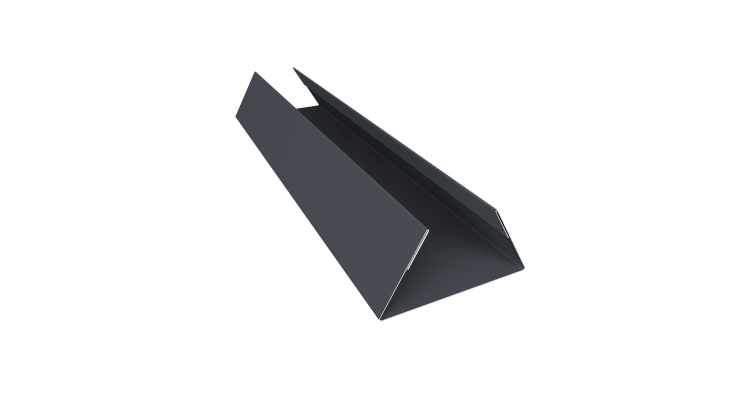 Планка стыковочная составная нижняя 0,45 Drap TwinColor RAL 7024 мокрый асфальт (3м)