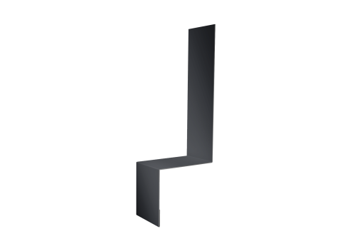 Планка примыкание боковое фальц 0,5 PE с пленкой RAL 7024 мокрый асфальт (2м)