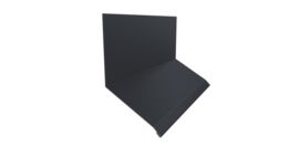 Планка примыкание верхнее к стене фальц Grand Line 150х130х20 0,45 Drap TwinColor RAL 7024 мокрый асфальт (2м)