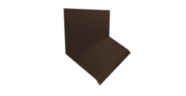 Планка примыкание верхнее к стене фальц 150х130х20 0,5 Satin с пленкой RAL 8017 шоколад (2м)