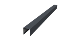 Планка вертикальная лицевая для забора жалюзи Palermo 0,45 PE RAL 7024 мокрый асфальт (1,8м)