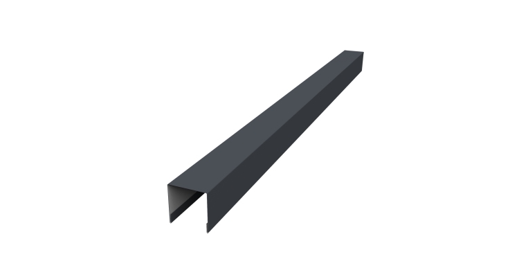 Планка вертикальная лицевая для забора жалюзи Palermo 0,45 PE RAL 7024 мокрый асфальт (2,5м)